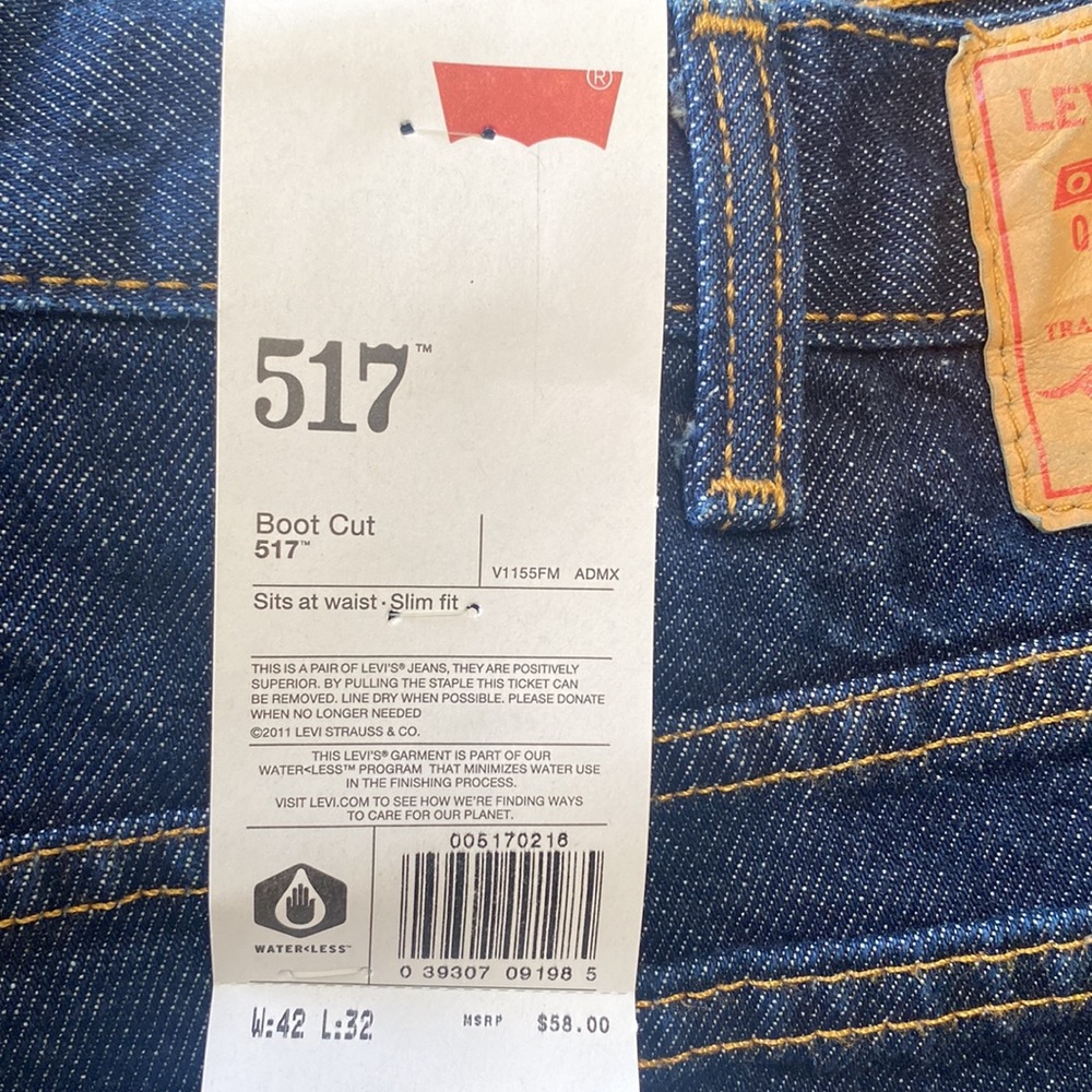 Men’s Levi 517 Bootcut Jeans 42x32 - Picture 5 of 9